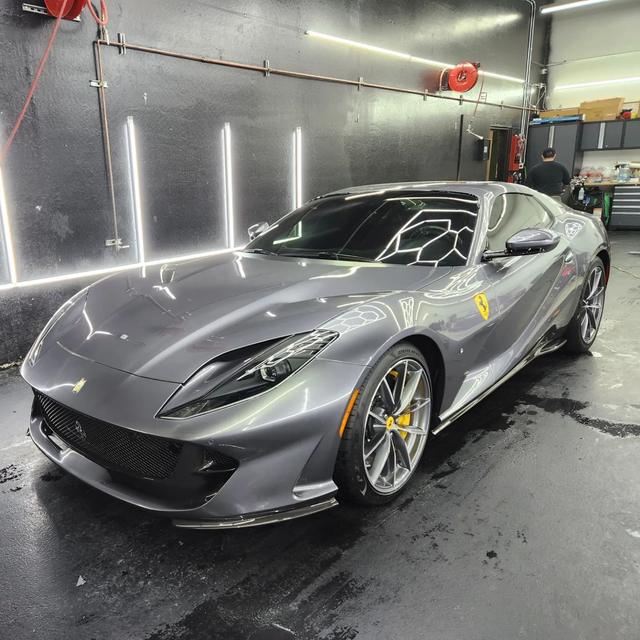 Grey Ferrari 812 in the 68 Auto Film bay