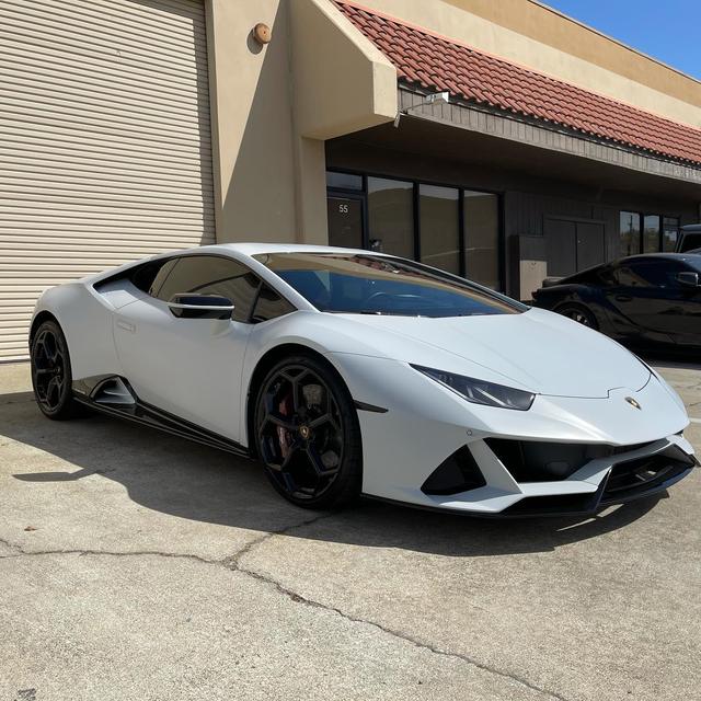 White Lamborghini Huracan EVO at 68 Auto Film in Milpitas