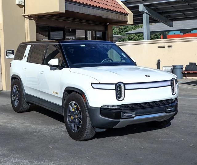 White Rivian R1S outside 68 Auto Film in Milpitas